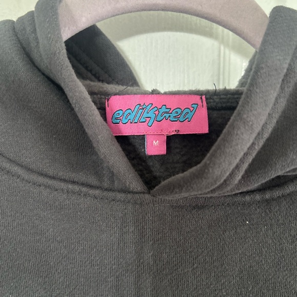 Edikted Dark Gray Hoodie with Light Pink Bow Details - Picture 4 of 7